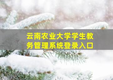 云南农业大学学生教务管理系统登录入口