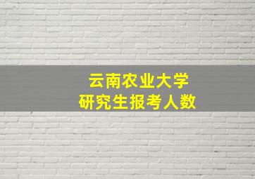 云南农业大学研究生报考人数