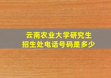 云南农业大学研究生招生处电话号码是多少