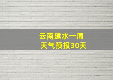 云南建水一周天气预报30天