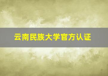 云南民族大学官方认证