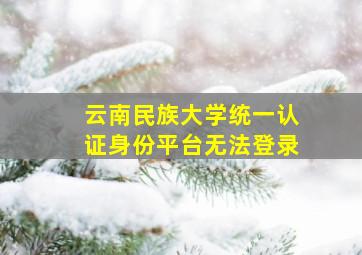 云南民族大学统一认证身份平台无法登录