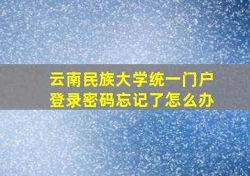 云南民族大学统一门户登录密码忘记了怎么办