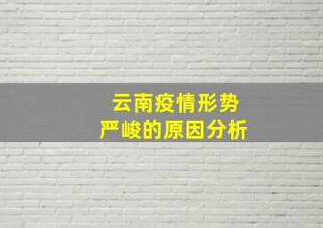 云南疫情形势严峻的原因分析