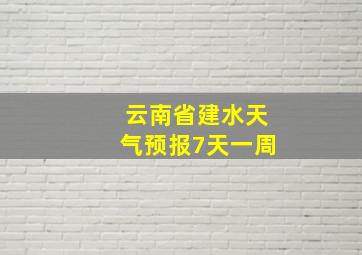 云南省建水天气预报7天一周