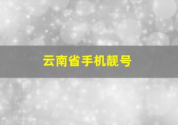 云南省手机靓号