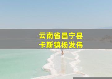 云南省昌宁县卡斯镇杨发伟