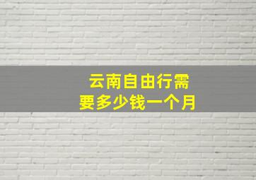 云南自由行需要多少钱一个月