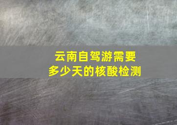 云南自驾游需要多少天的核酸检测