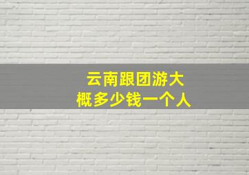 云南跟团游大概多少钱一个人