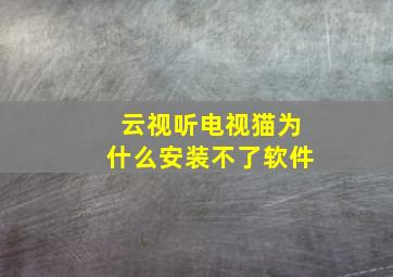 云视听电视猫为什么安装不了软件