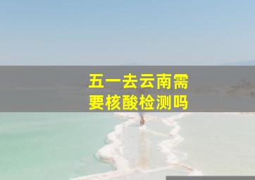 五一去云南需要核酸检测吗