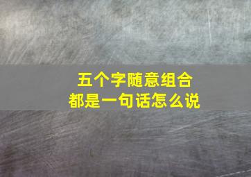 五个字随意组合都是一句话怎么说