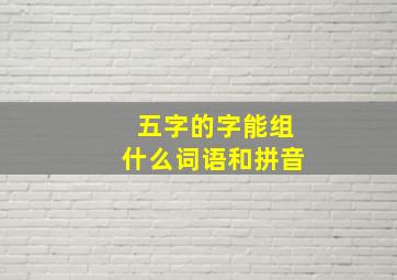 五字的字能组什么词语和拼音