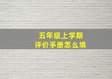 五年级上学期评价手册怎么填