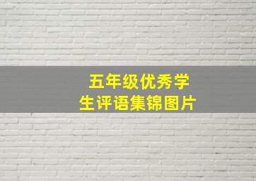 五年级优秀学生评语集锦图片