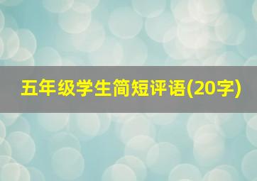 五年级学生简短评语(20字)