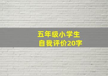 五年级小学生自我评价20字