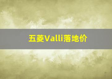 五菱Valli落地价