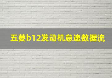 五菱b12发动机怠速数据流