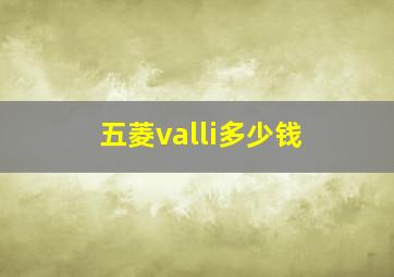 五菱valli多少钱