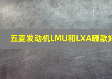 五菱发动机LMU和LXA哪款好