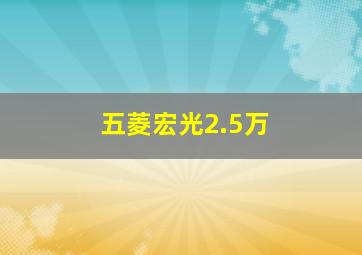 五菱宏光2.5万