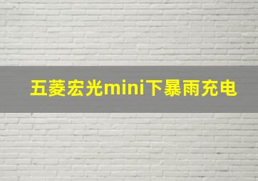 五菱宏光mini下暴雨充电