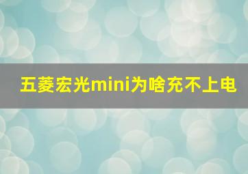 五菱宏光mini为啥充不上电