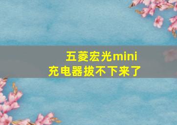 五菱宏光mini充电器拔不下来了