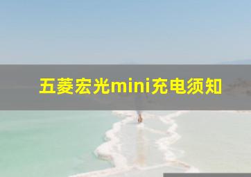 五菱宏光mini充电须知