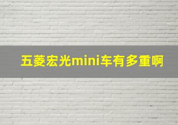 五菱宏光mini车有多重啊