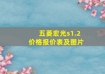 五菱宏光s1.2价格报价表及图片