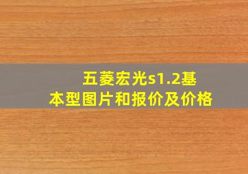 五菱宏光s1.2基本型图片和报价及价格