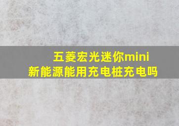 五菱宏光迷你mini新能源能用充电桩充电吗