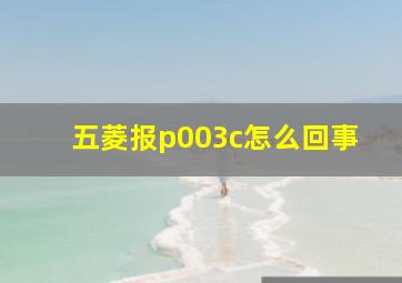 五菱报p003c怎么回事