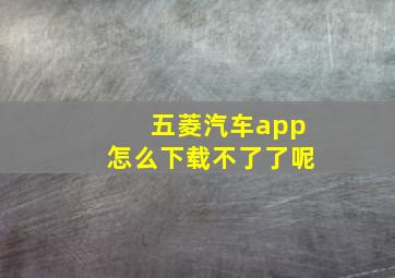 五菱汽车app怎么下载不了了呢