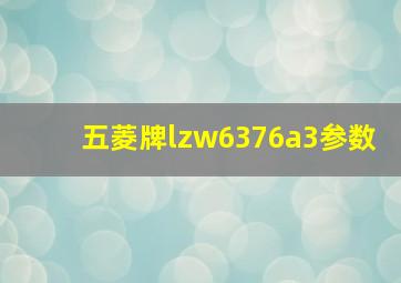 五菱牌lzw6376a3参数