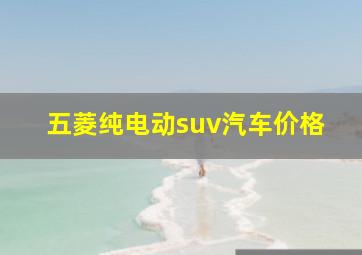 五菱纯电动suv汽车价格