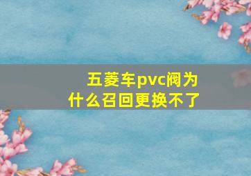 五菱车pvc阀为什么召回更换不了