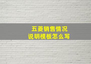 五菱销售情况说明模板怎么写