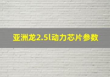 亚洲龙2.5l动力芯片参数