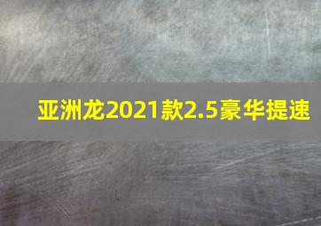 亚洲龙2021款2.5豪华提速