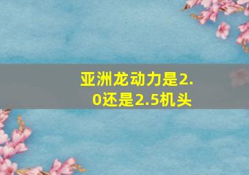 亚洲龙动力是2.0还是2.5机头