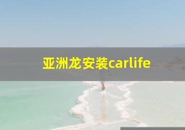 亚洲龙安装carlife