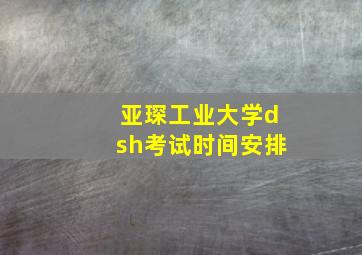 亚琛工业大学dsh考试时间安排