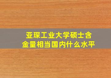 亚琛工业大学硕士含金量相当国内什么水平