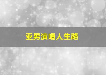 亚男演唱人生路