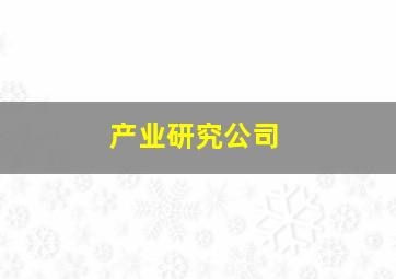 产业研究公司