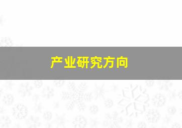 产业研究方向